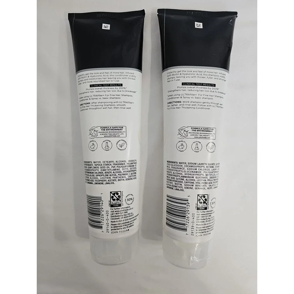 2 Pack John Frieda‎ Ultrafiller + Thickening Shampoo & Conditioner 10 Oz Each
